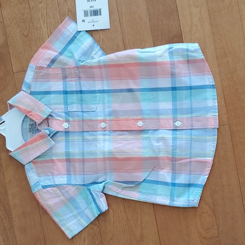 Baby Toddler Boys Falls Creek Plaid Button Down Shirt Size 18 24 mo 2T 3T  NWT